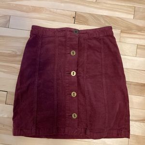 Burgundy corduroy skirt size 4